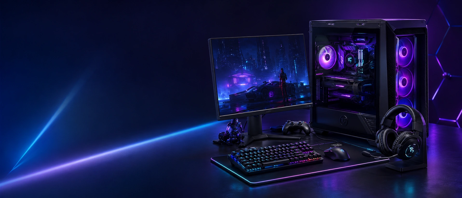 Gaming computer setup